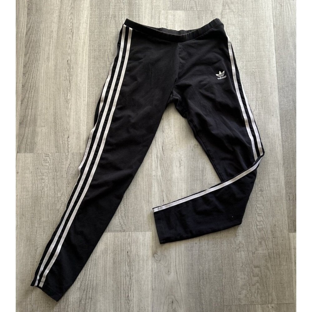Adidas Womens Activewear Pant Size S Black Gym Fitness Workout Running Mid Rise